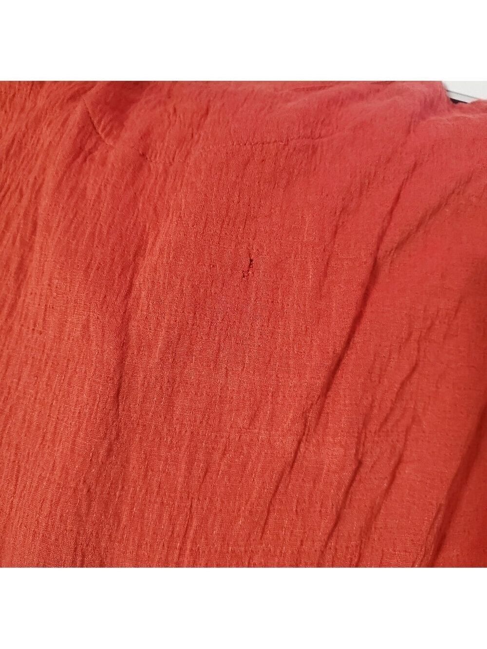 Anthropologie Burnt Orange V Neck Flare Top Large Petite - Picture 10 of 11